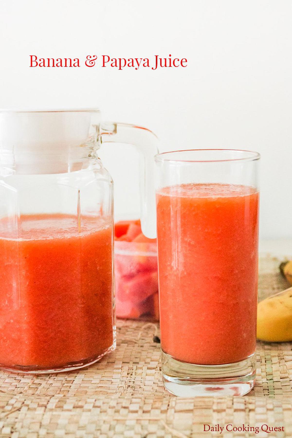 Banana and Papaya Juice