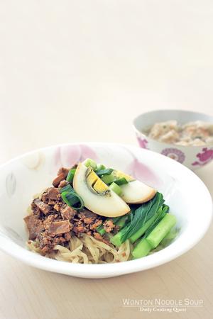 Wonton and Chicken Mushroom Noodles Soup