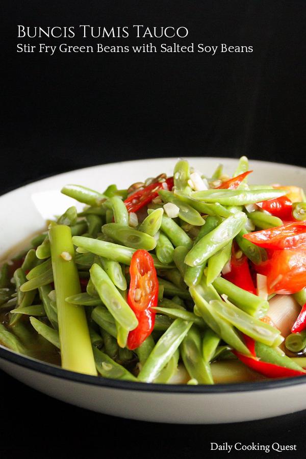 Buncis Tumis Tauco - Stir Fry Green Beans with Salted Soy Beans