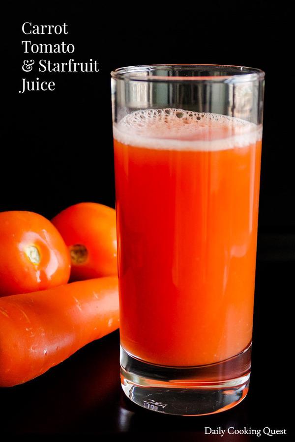Carrot, Tomato, and Starfruit Juice