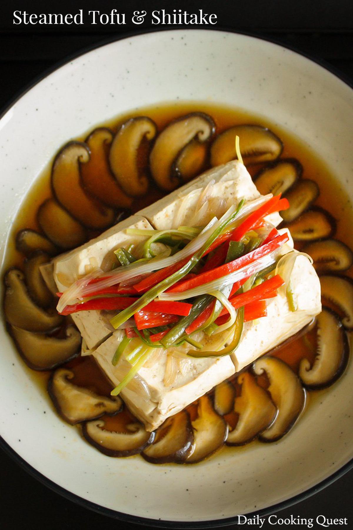 Steamed Tofu and Shiitake