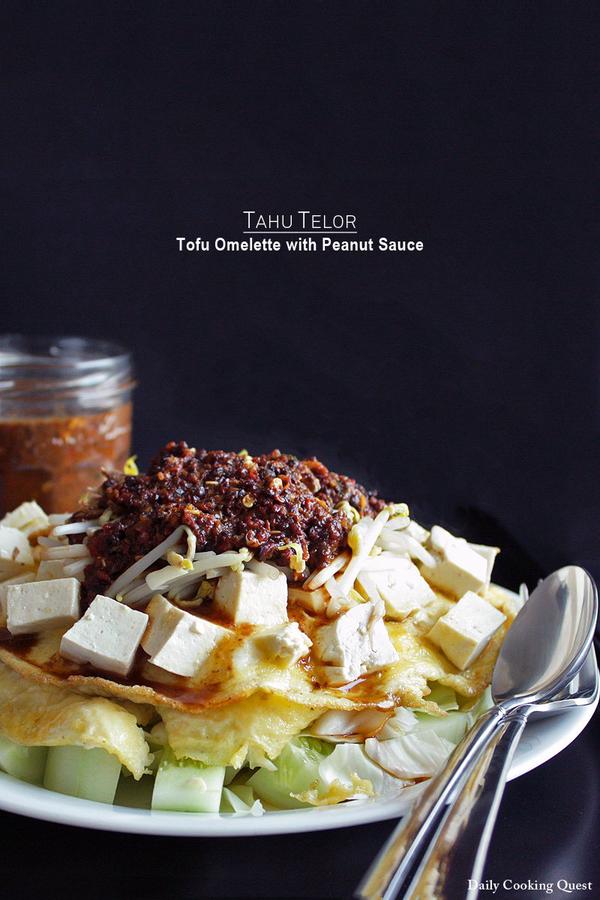 Tahu Telor - Tofu Omelette with Peanut Sauce