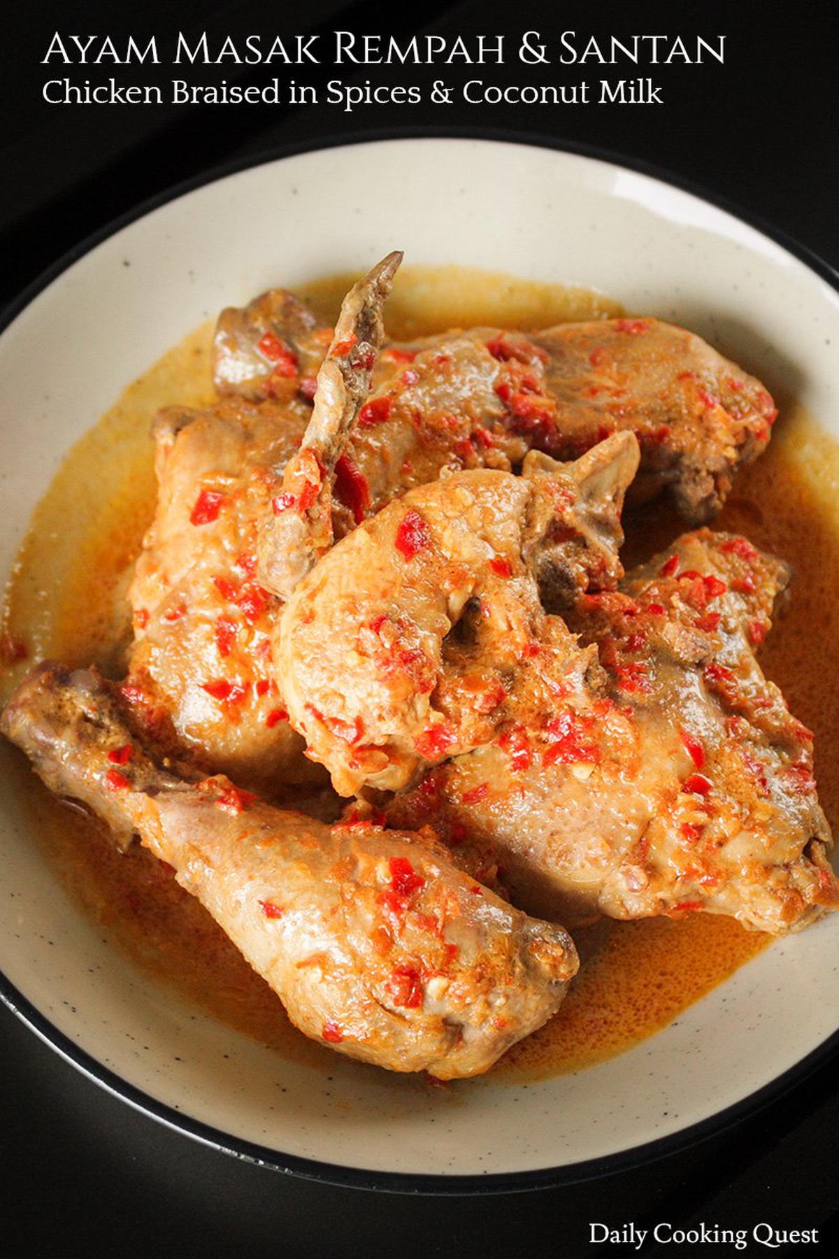 Ayam Masak Rempah dan Santan - Chicken Braised in Herbs and Coconut Milk