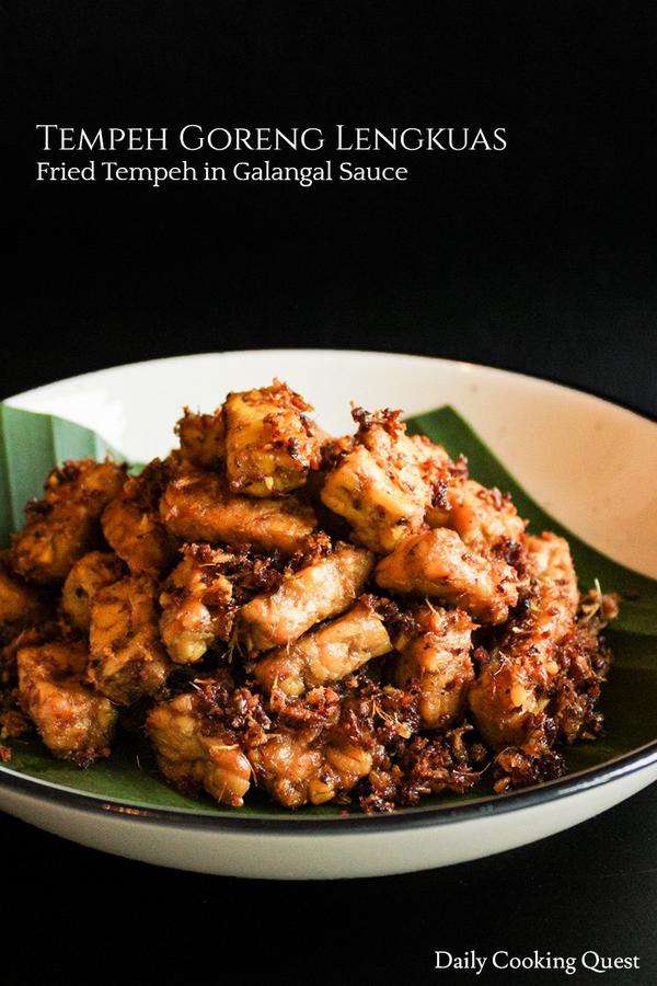 Tempeh Goreng Lengkuas - Fried Tempeh in Galangal Sauce