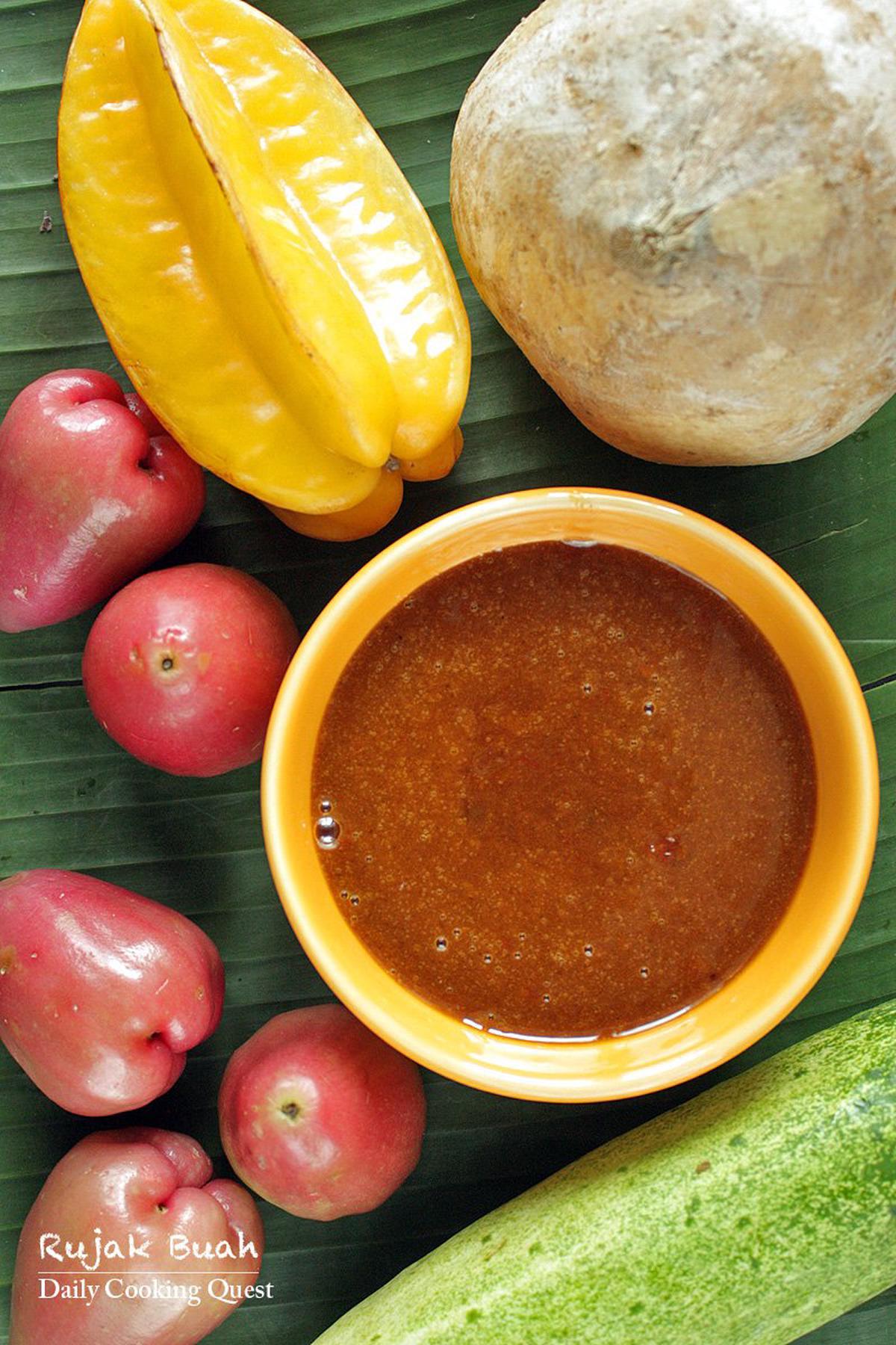 Rujak Buah - Fruit with Spicy Palm Sugar Sauce