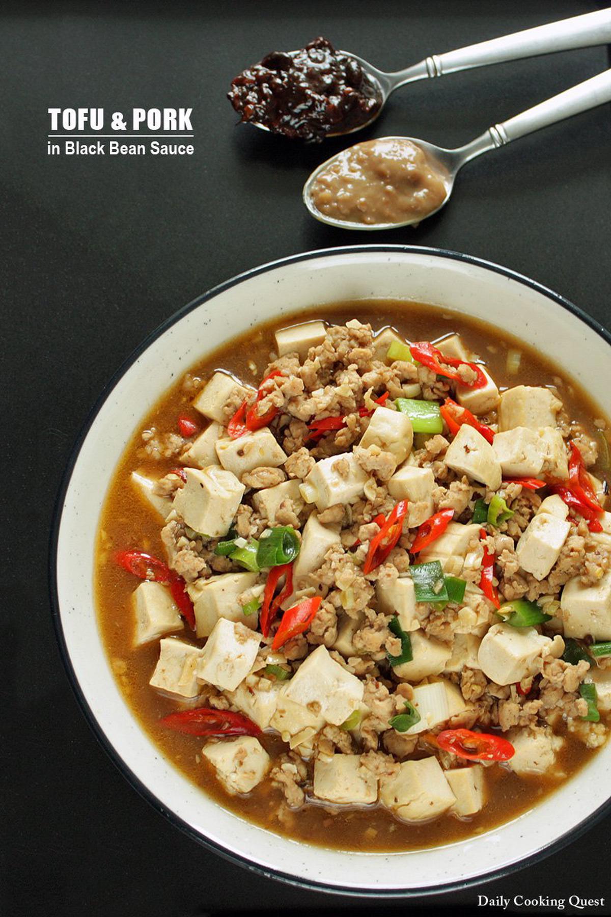 Tofu and Ground Pork in Black Bean Sauce