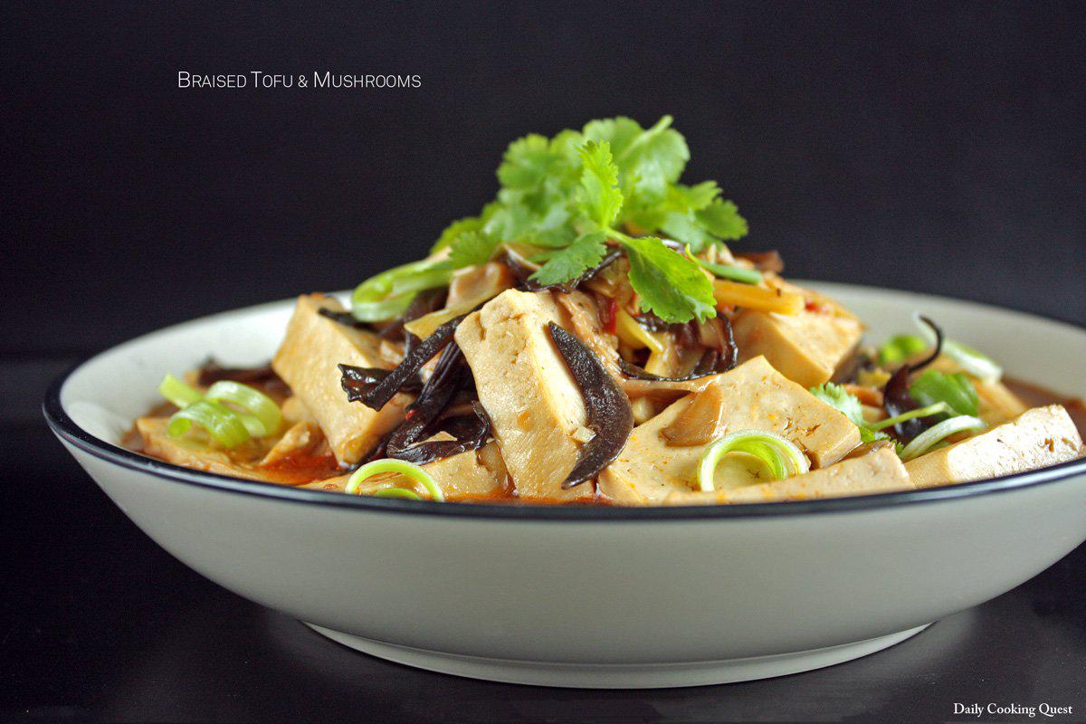 Braised Tofu and Mushrooms
