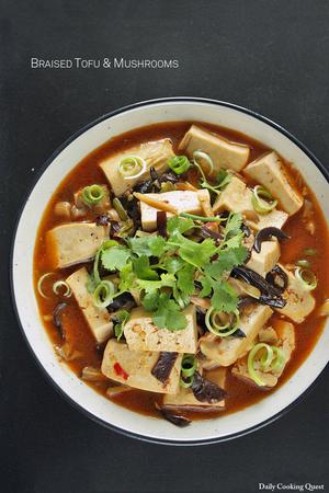 Braised Tofu and Mushrooms