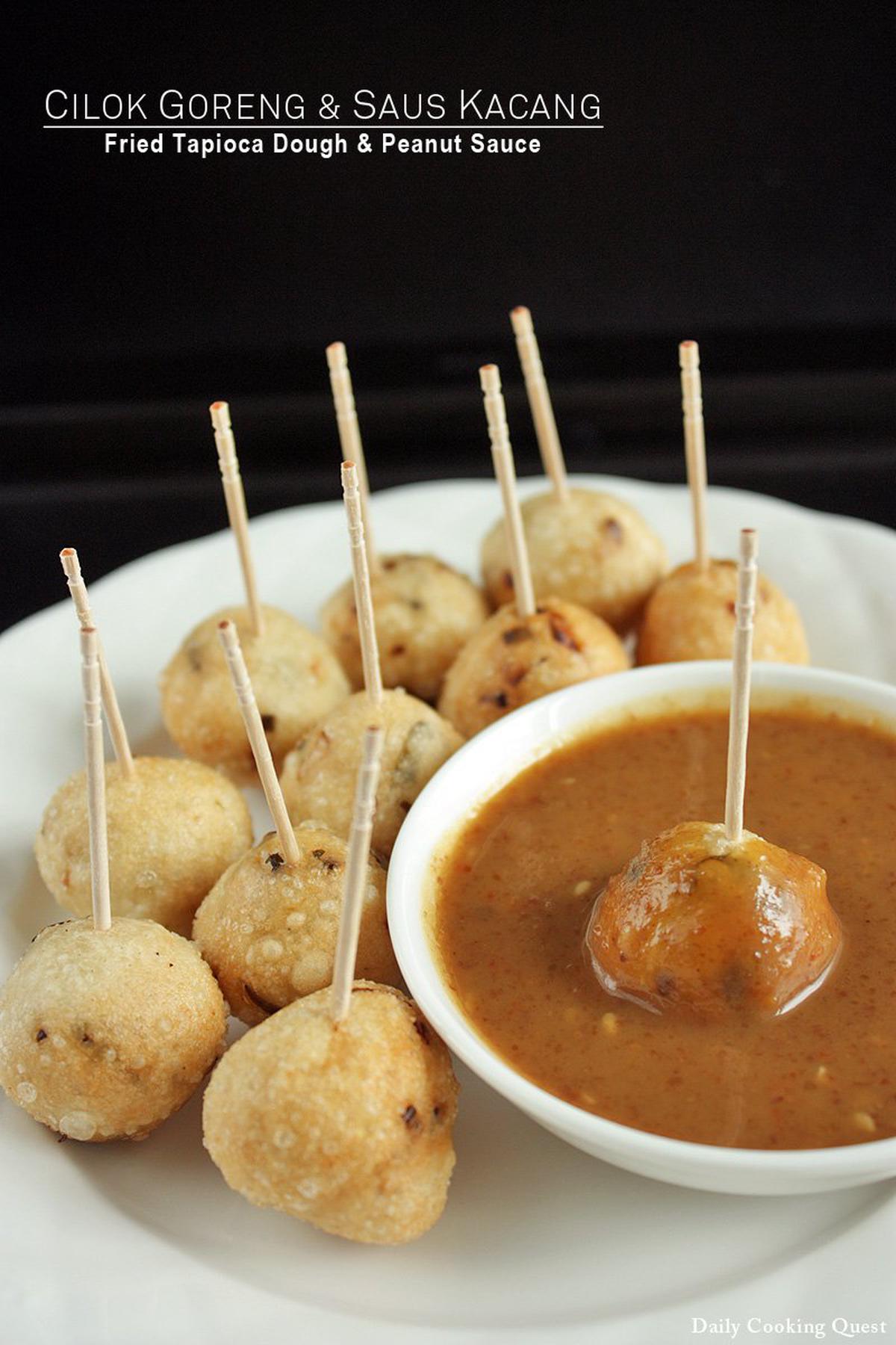Cilok Goreng - Fried Dough in Peanut Sauce