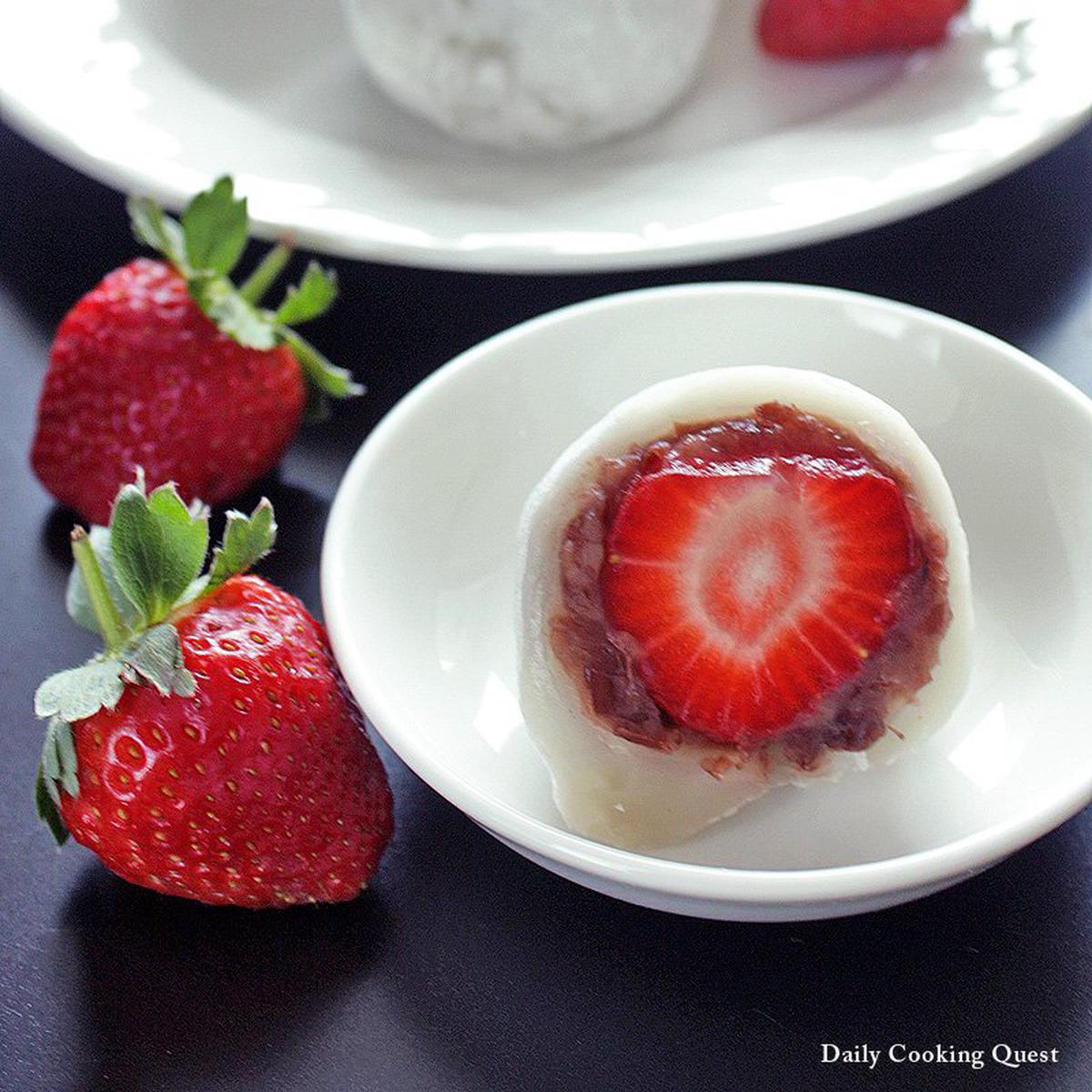 Ichigo Daifuku - Strawberry and Red Bean Mochi