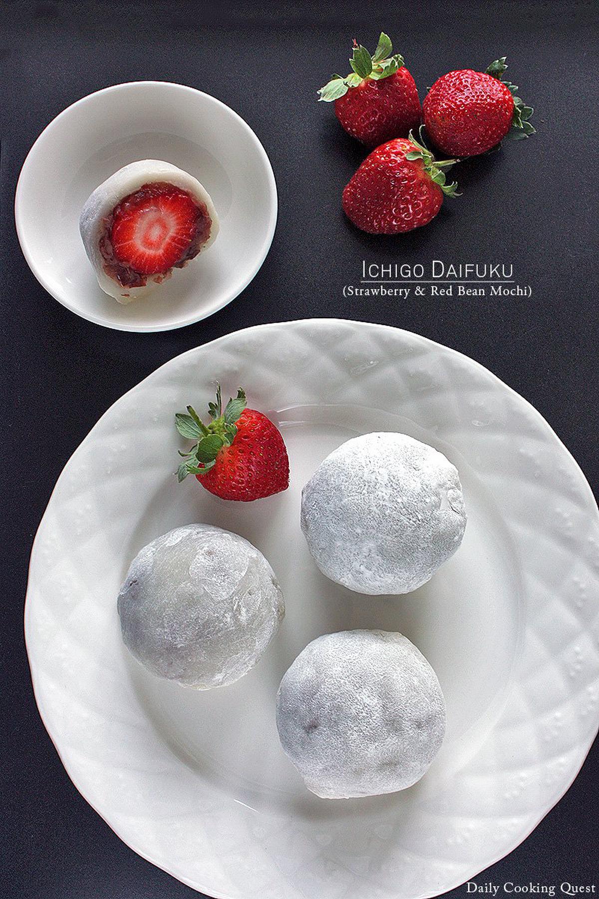 Ichigo Daifuku - Strawberry and Red Bean Mochi