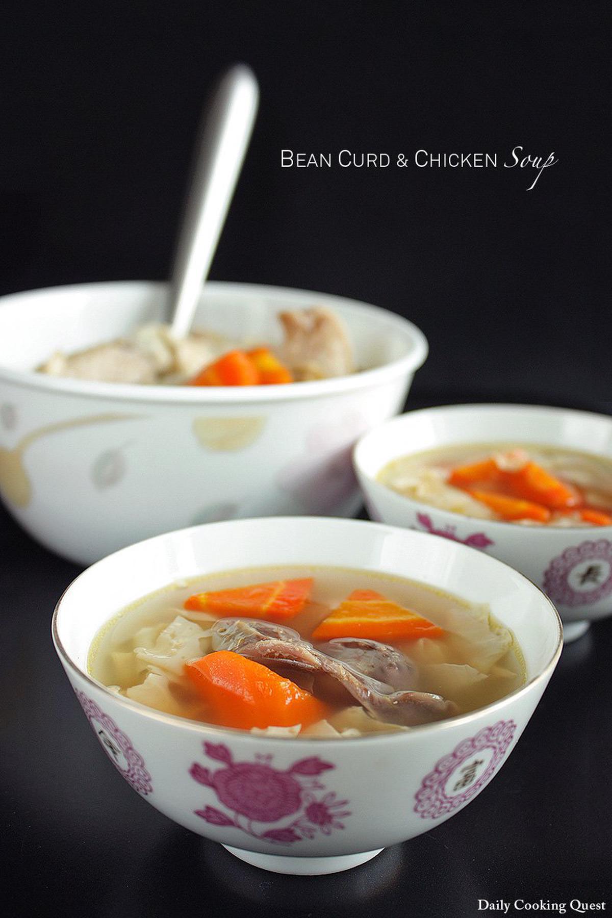 Bean Curd and Chicken Soup