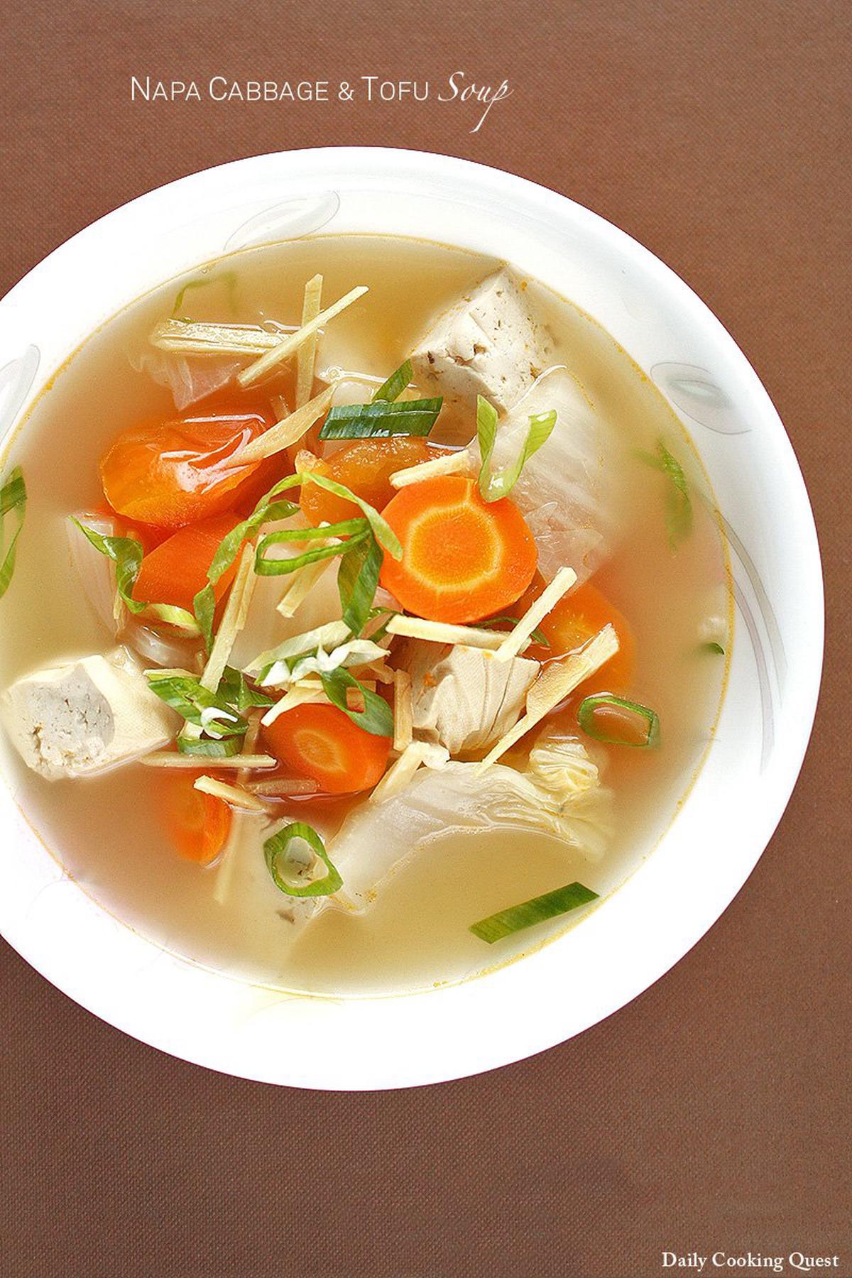 Napa Cabbage and Tofu Soup