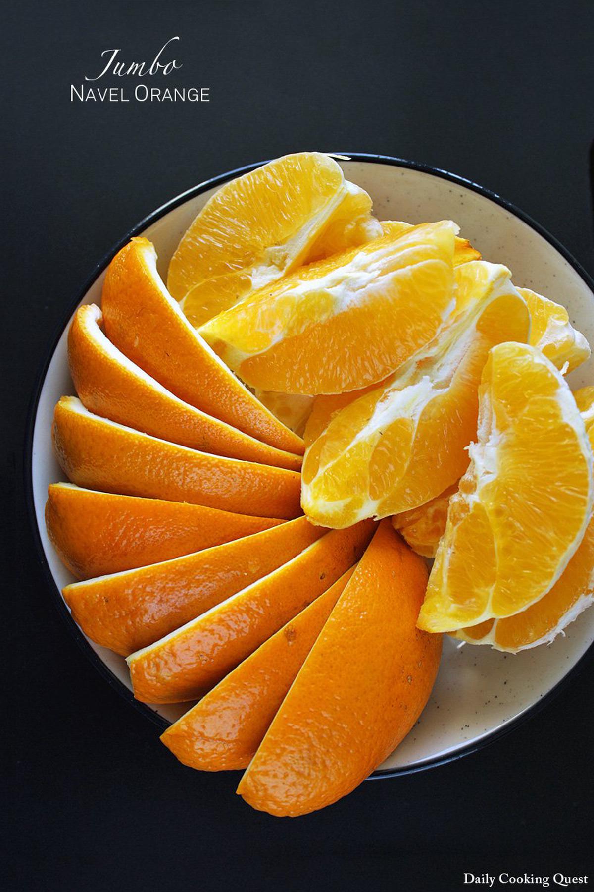 Jumbo Navel Orange Peels and Flesh
