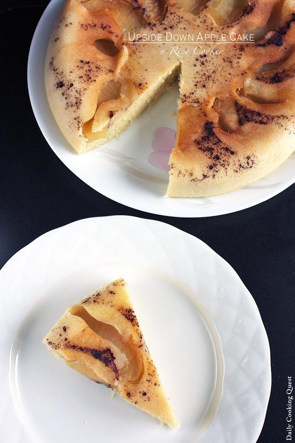 Upside Down Apple Cake in Rice Cooker