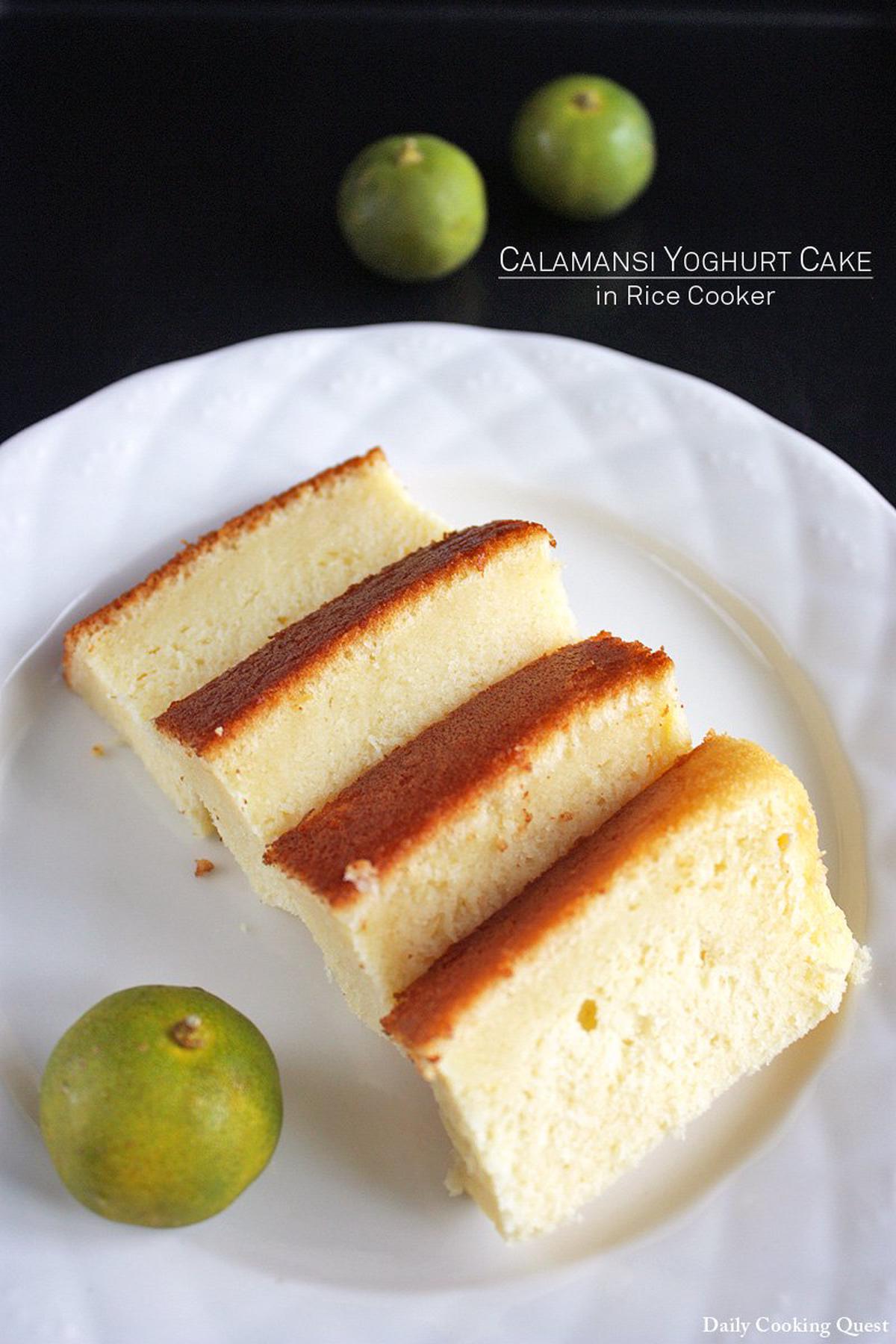 Calamansi Yoghurt Cake in Rice Cooker