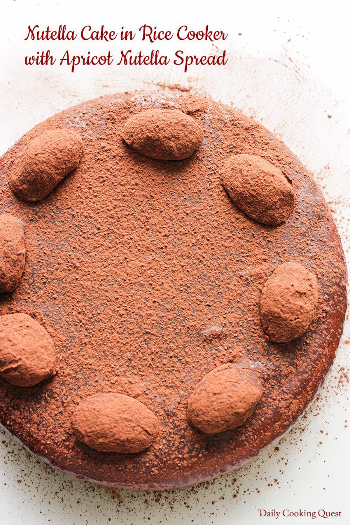 Nutella Cake in Rice Cooker with Apricot Nutella Spread