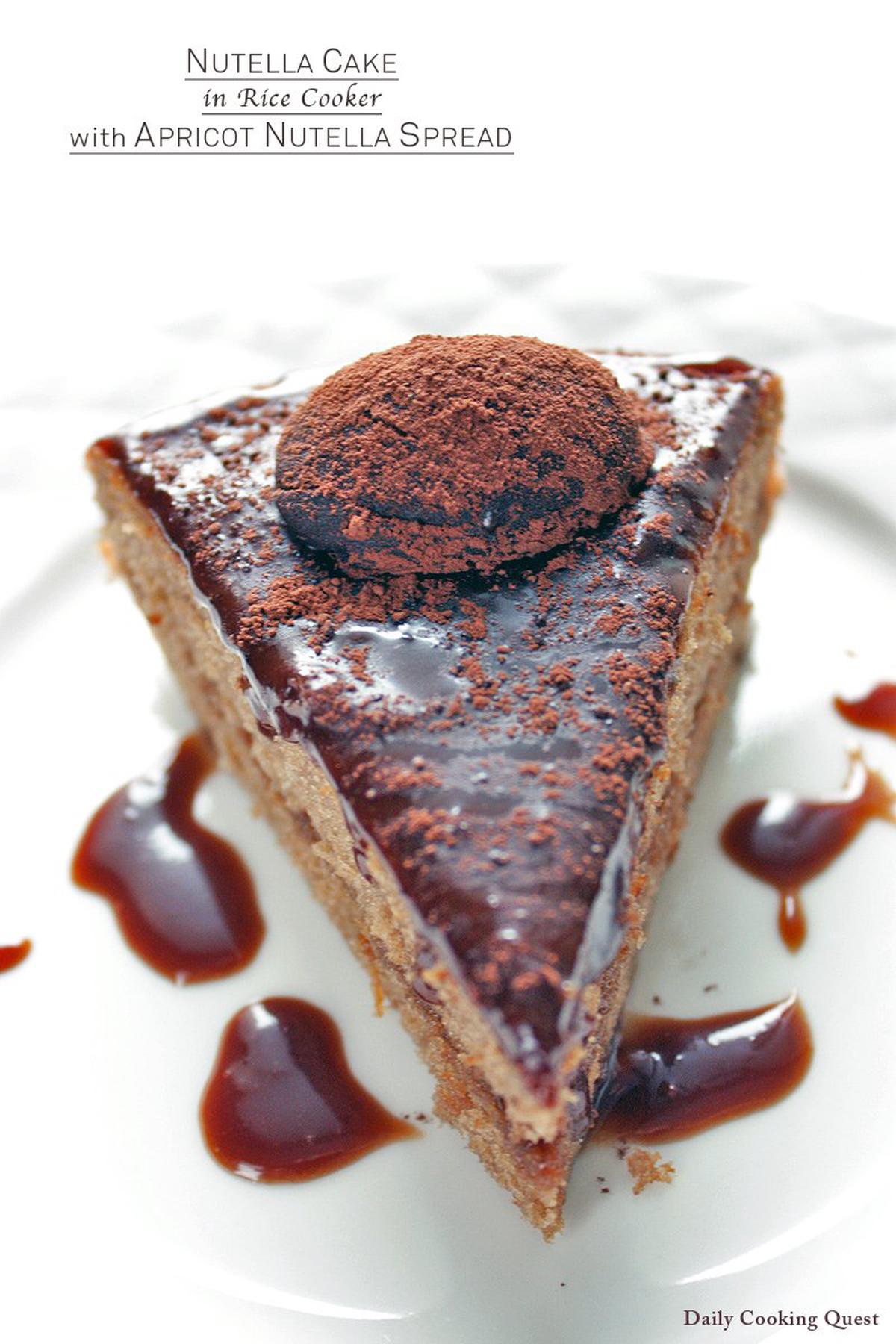 Nutella Cake in Rice Cooker with Apricot Nutella Spread