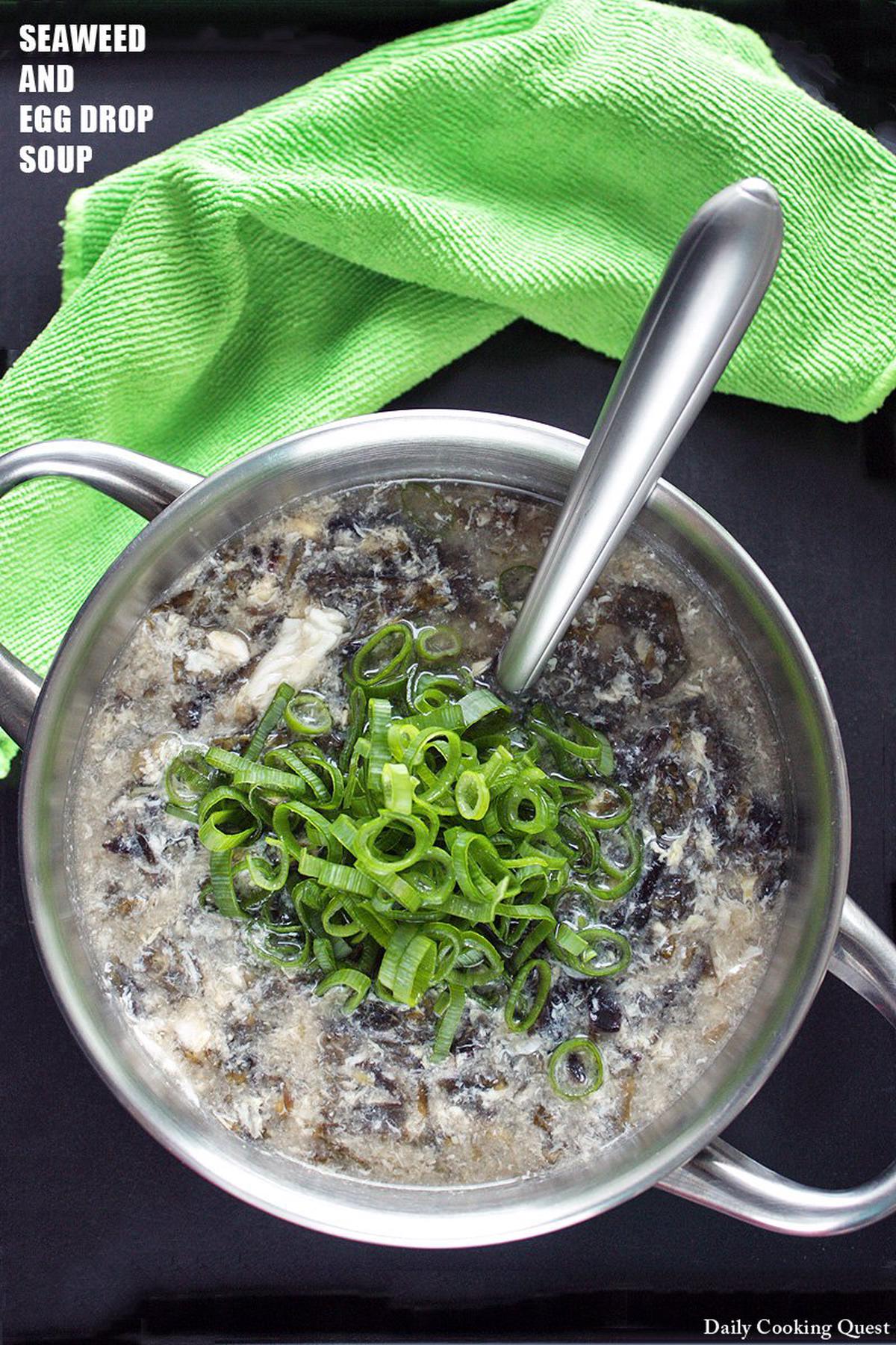 Seaweed and store egg soup