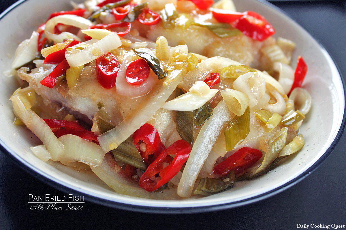 Pan Fried Fish with Plum Sauce