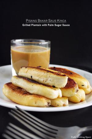 Pisang Bakar Saus Kinca - Grilled Plantain with Palm Sugar Sauce