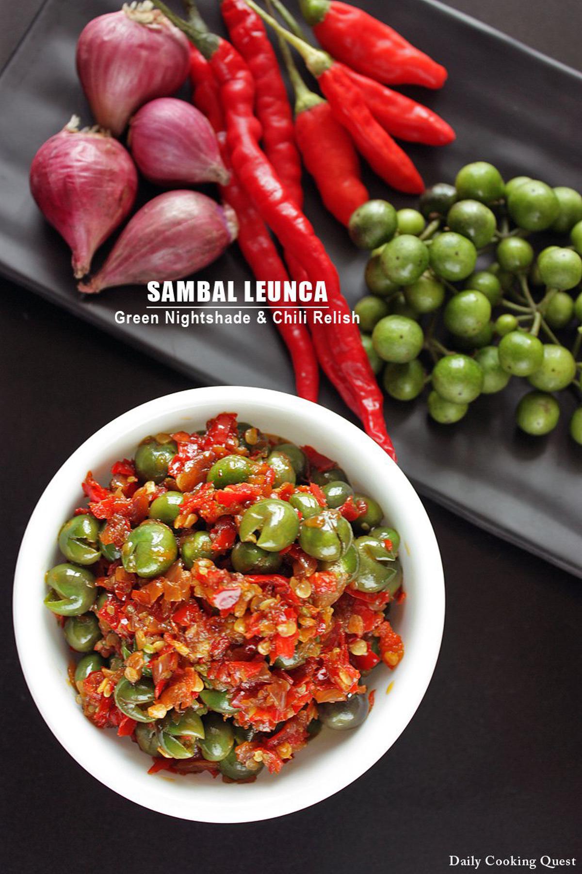 Sambal Leunca - Green Nightshade and Chili Relish | Daily Cooking Quest