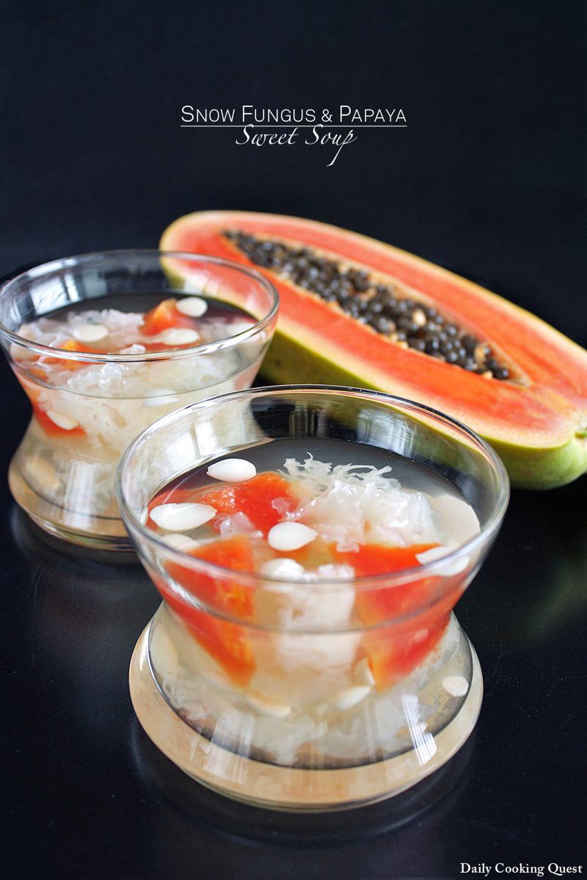 Snow Fungus and Papaya Sweet Soup