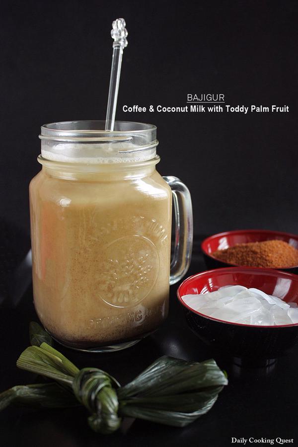 Bajigur - Coffee and Coconut Milk with Toddy Palm Fruit