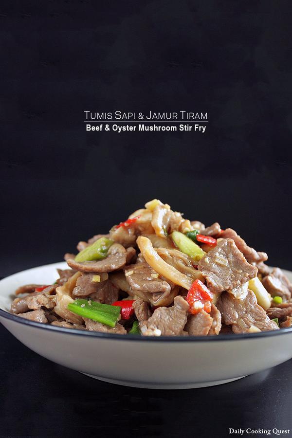 Tumis Sapi dan Jamur Tiram - Beef and Oyster Mushroom Stir Fry