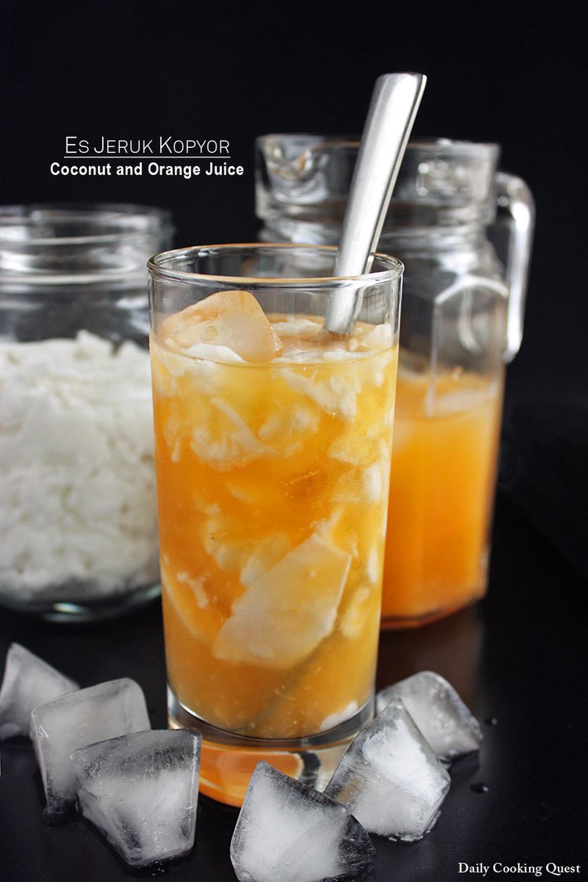 Es Jeruk Kopyor - Coconut and Orange Juice