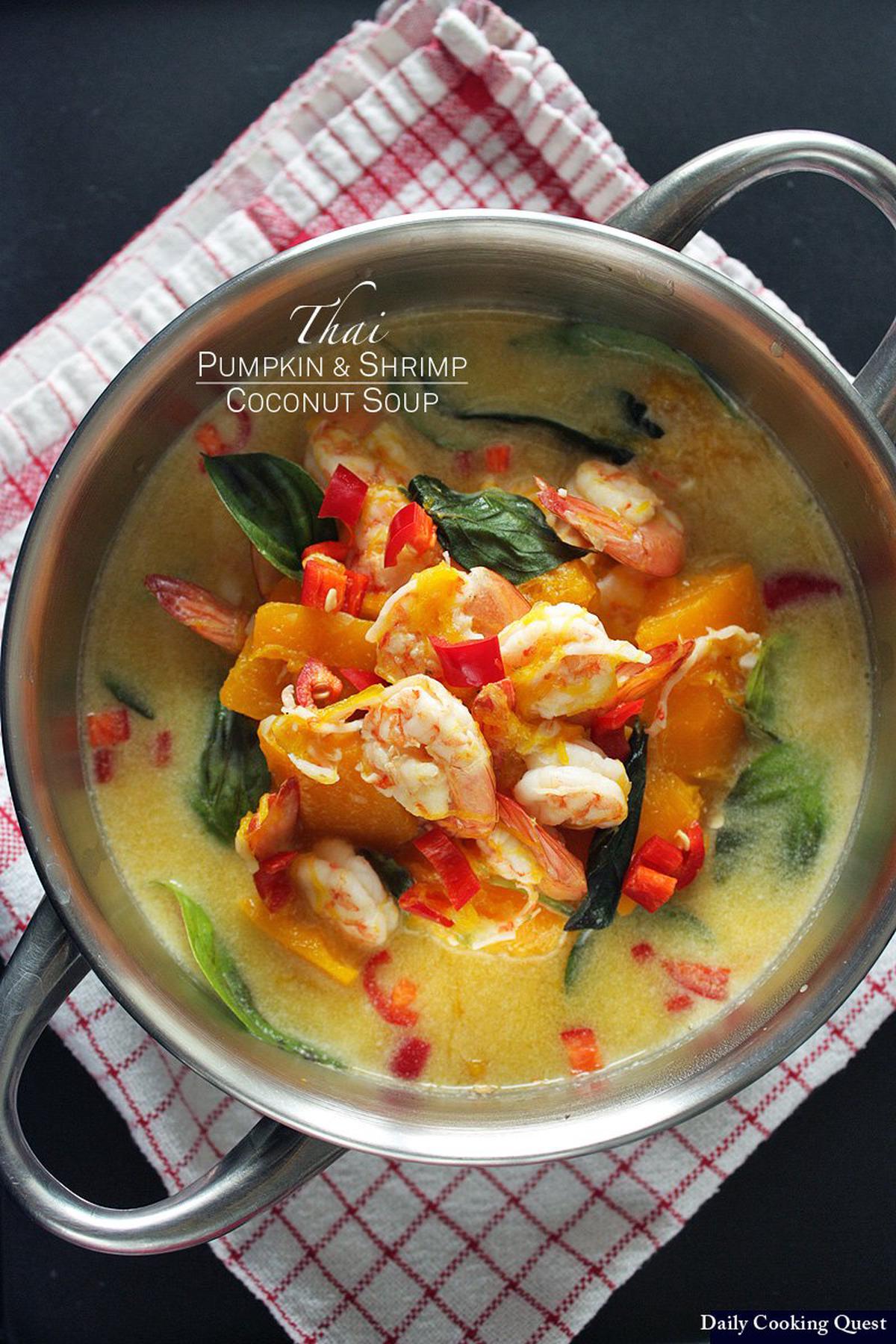 Thai Pumpkin and Shrimp Coconut Soup