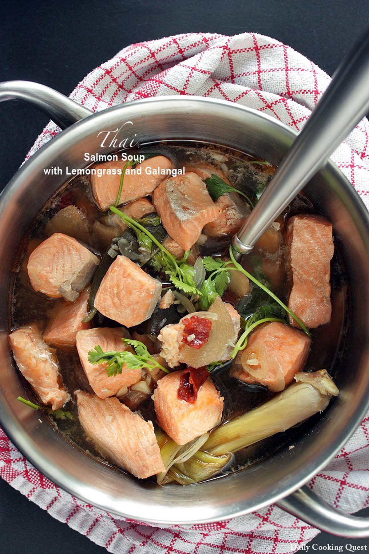 Thai Salmon Soup with Lemongrass and Galangal