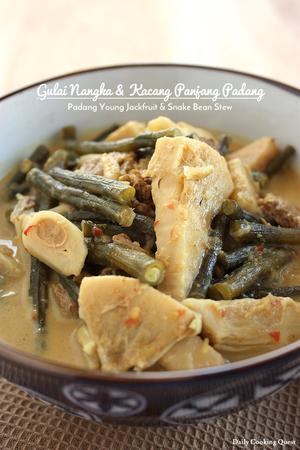 Gulai Nangka dan Kacang Panjang Padang - Padang Young Jackfruit and Snake Bean Stew