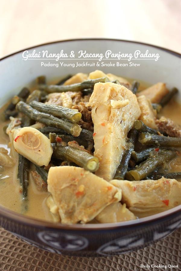 Gulai Nangka dan Kacang Panjang Padang - Padang Young Jackfruit and Snake Bean Stew