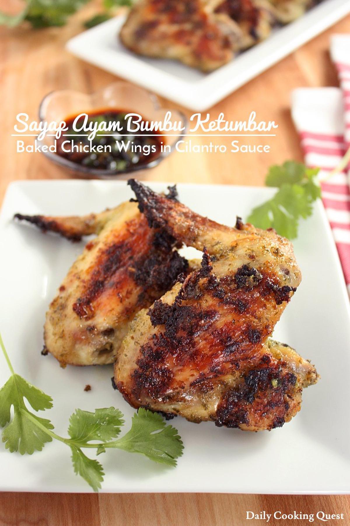 Sayap Ayam Bumbu Ketumbar - Baked Chicken Wings in Cilantro Sauce