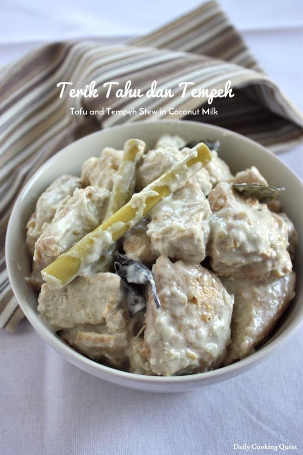 Terik Tahu dan Tempeh - Tofu and Tempeh Stew in Coconut Milk