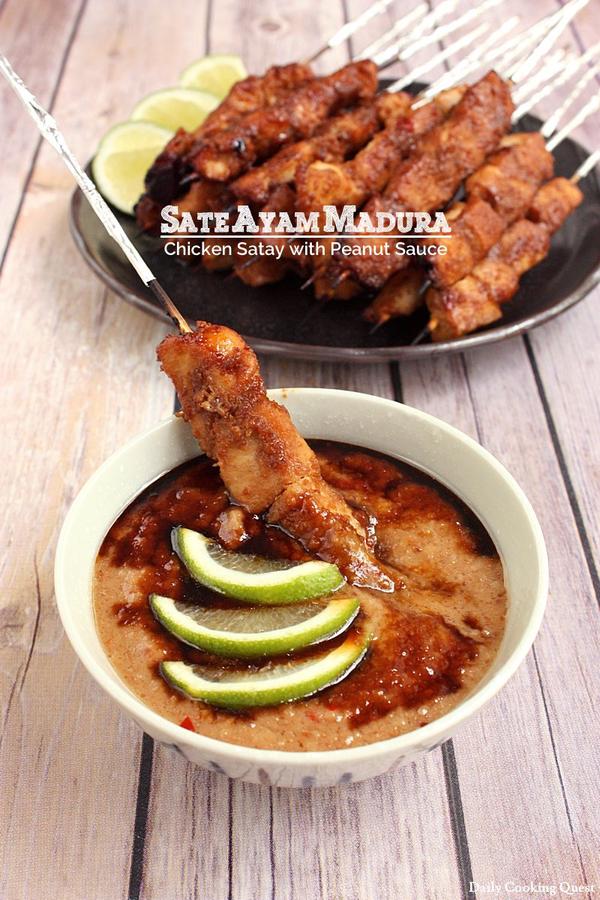 Sate Ayam Madura - Chicken Satay with Peanut Sauce