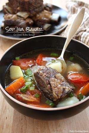 Sop Iga Bakar - Grilled Ribs Soup