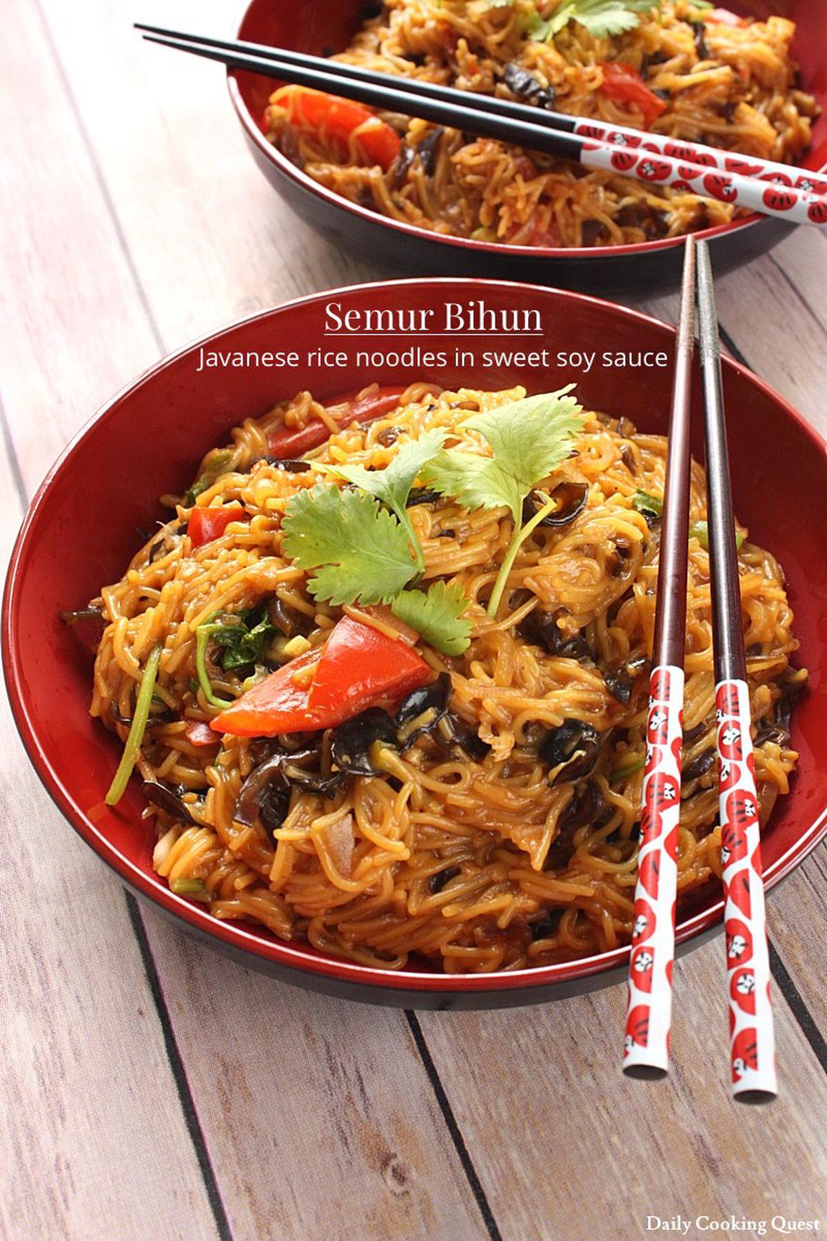 Semur Bihun - Javanese Rice Noodles in Sweet Soy Sauce