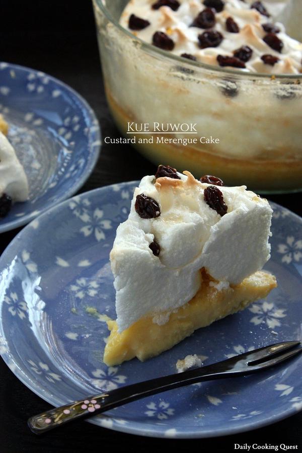 Kue Ruwok - Custard and Merengue Cake