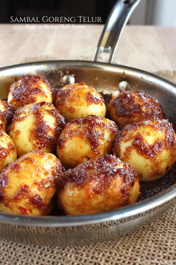 Sambal Goreng Telur - Eggs in Spicy Chili Sauce