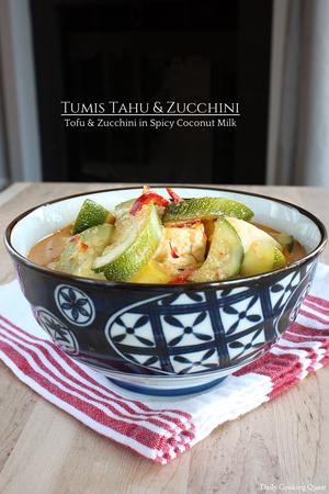 Tumis Tahu & Zucchini - Tofu and Zucchini in Spicy Coconut Milk
