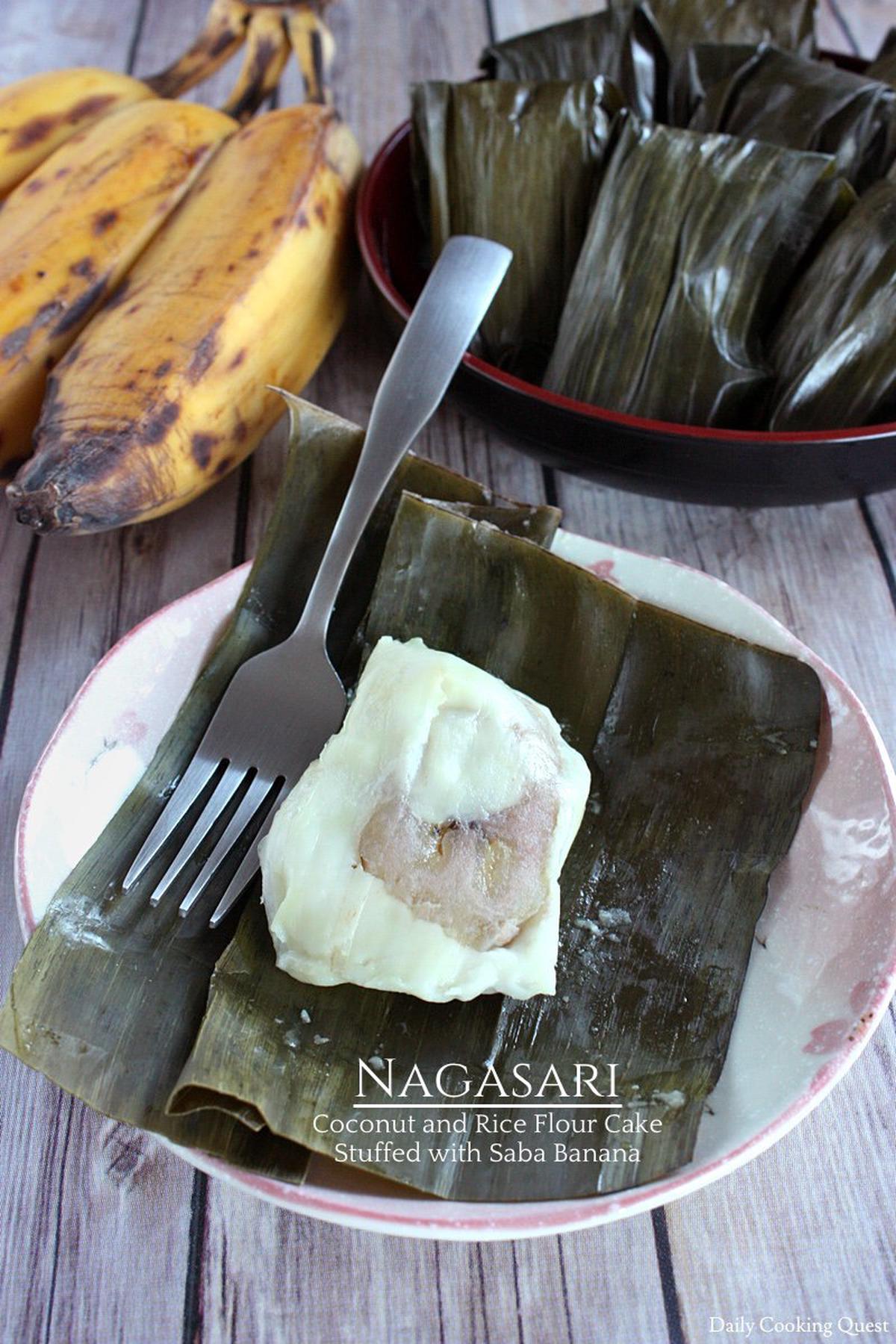 Nagasari - Coconut and Rice Flour Cake Stuffed with Saba Banana