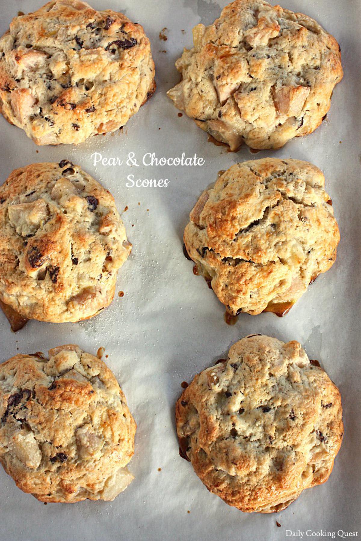 Pear and Chocolate Scones