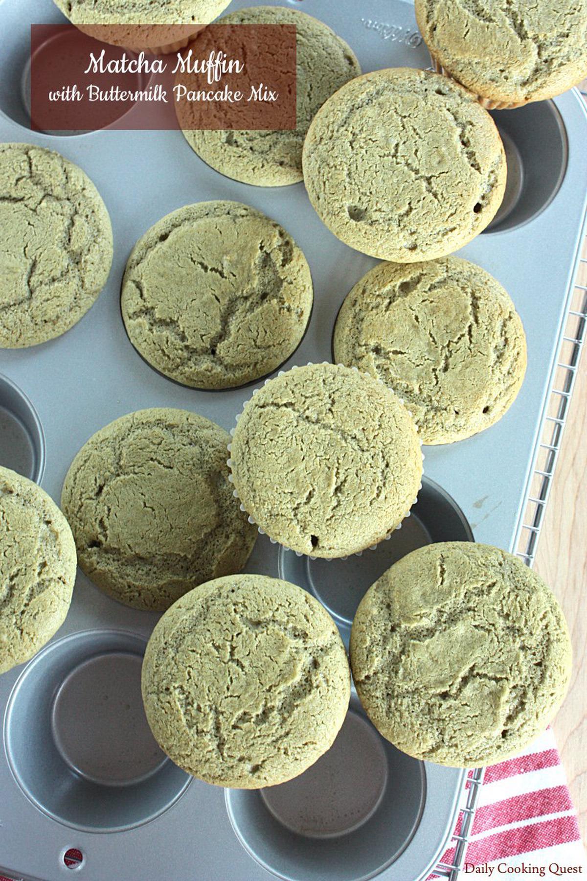 Matcha Muffin with Buttermilk Pancake Mix
