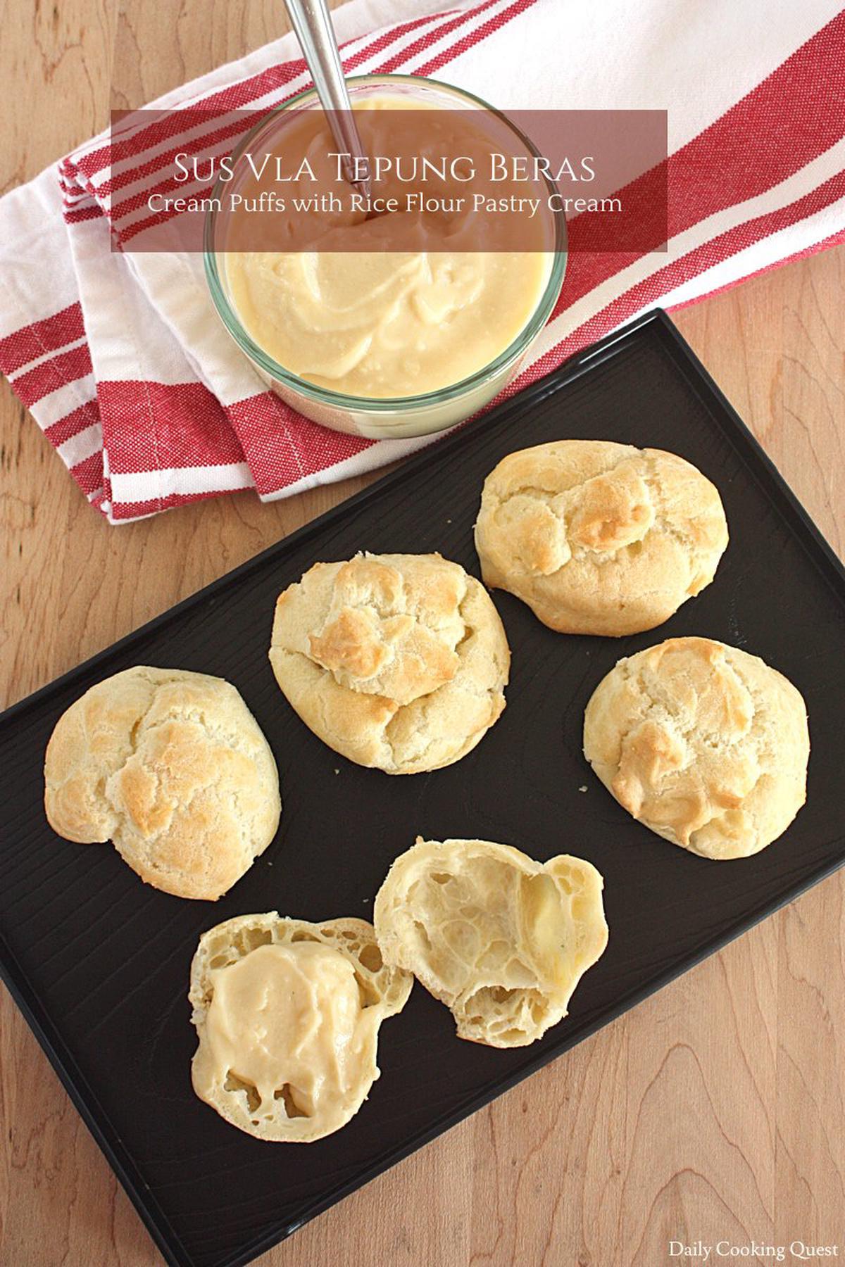 Sus Vla Tepung Beras - Cream Puffs with Rice Flour Pastry Cream