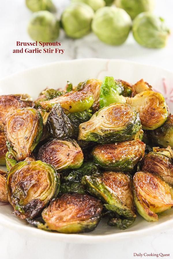 Brussels Sprouts and Garlic Stir Fry