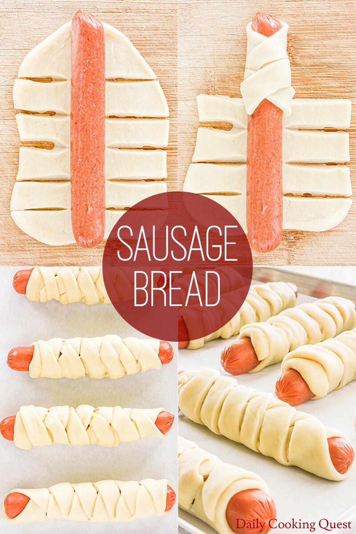 Step-By-Step Guide to Assemble Sausage Bread.