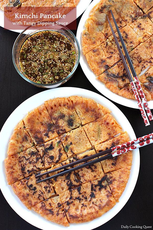 Kimchi Pancake with Tangy Dipping Sauce