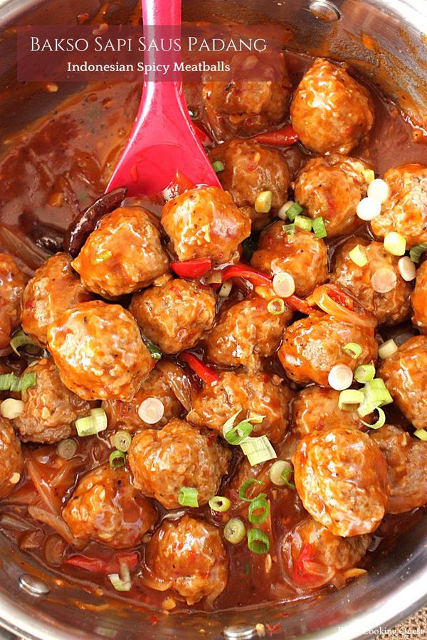 Bakso Sapi Saus Padang - Indonesian Spicy Meatballs